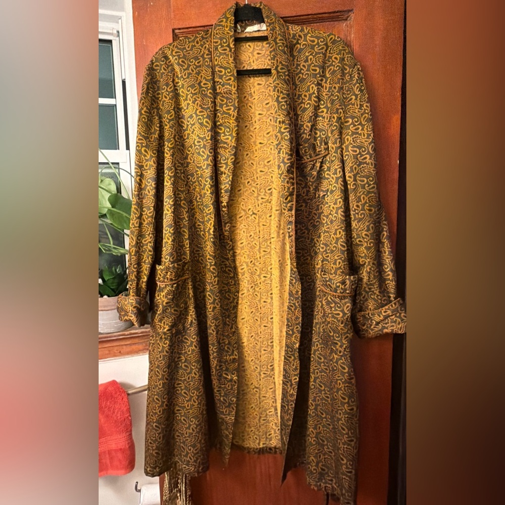 Vintage Creation 60’s/70’s Lordy Paris Paisley Smoking Jacket Robe Unisex - Picture 3 of 16